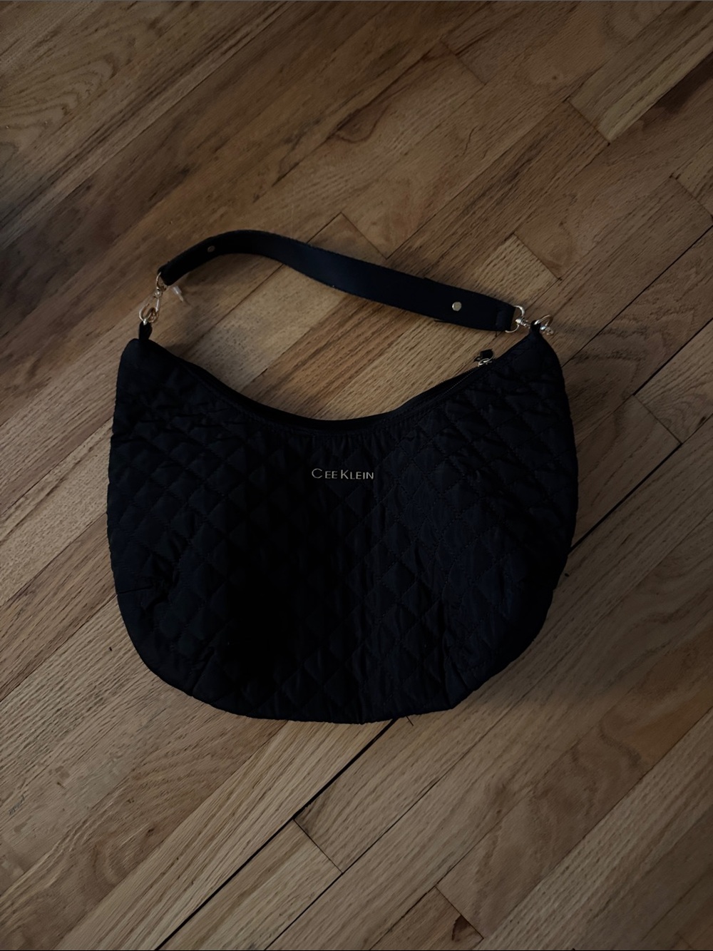 Cee Klein Black Quilted Hobo Shoulder Bag